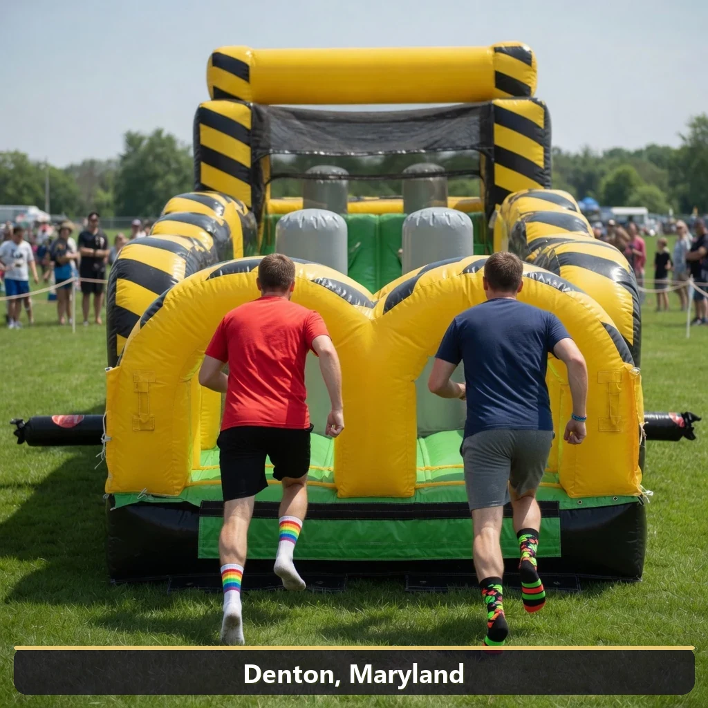 Inflatable obstacle course rental for events in Denton, Maryland