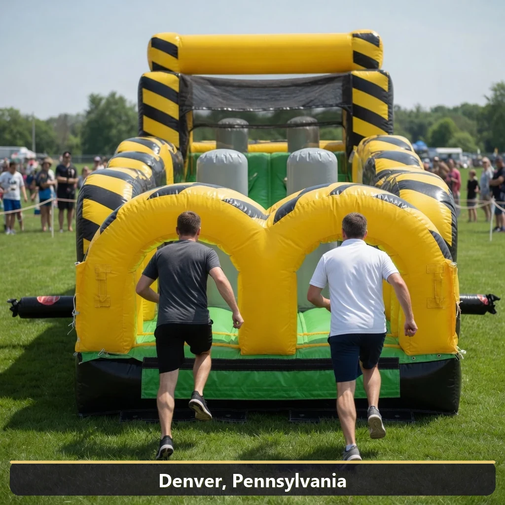 Inflatable obstacle course rental for events in Denver, Pennsylvania