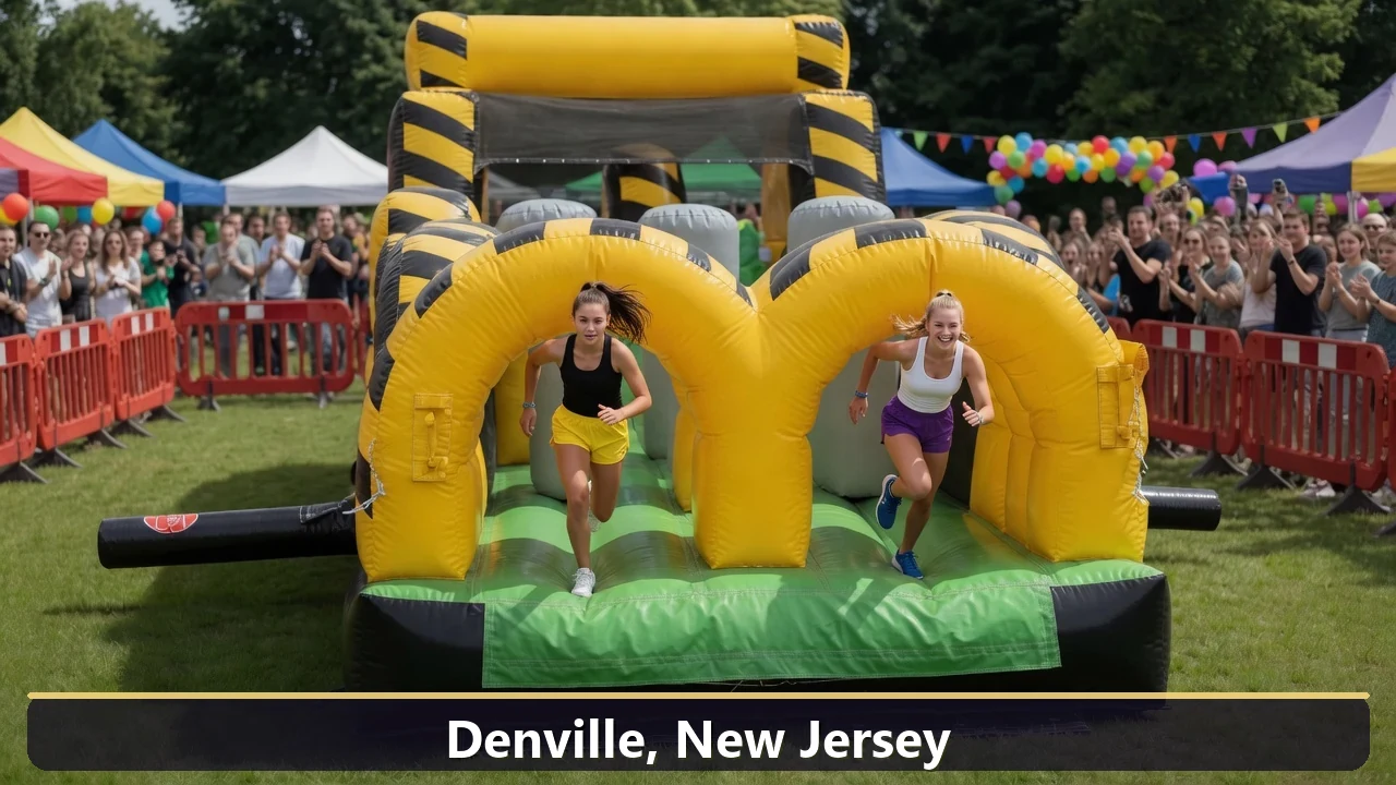 Inflatable obstacle course rental for events in Denville, New Jersey