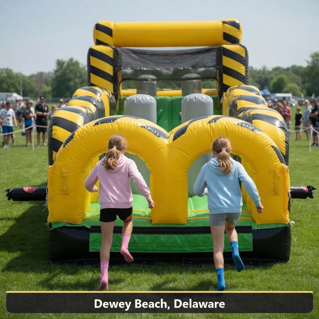 Inflatable obstacle course rental for events in Dewey Beach, Delaware