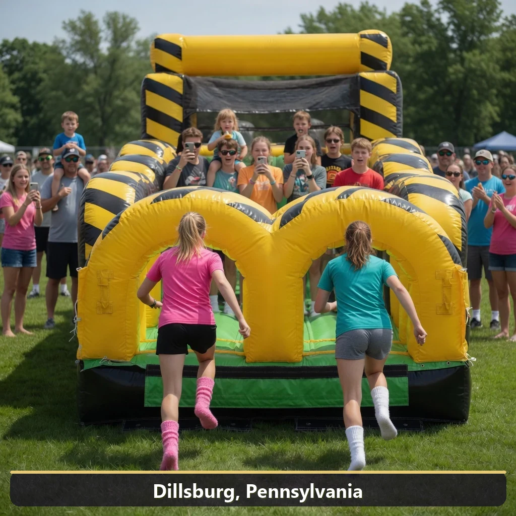 Inflatable obstacle course rental for events in Dillsburg, Pennsylvania