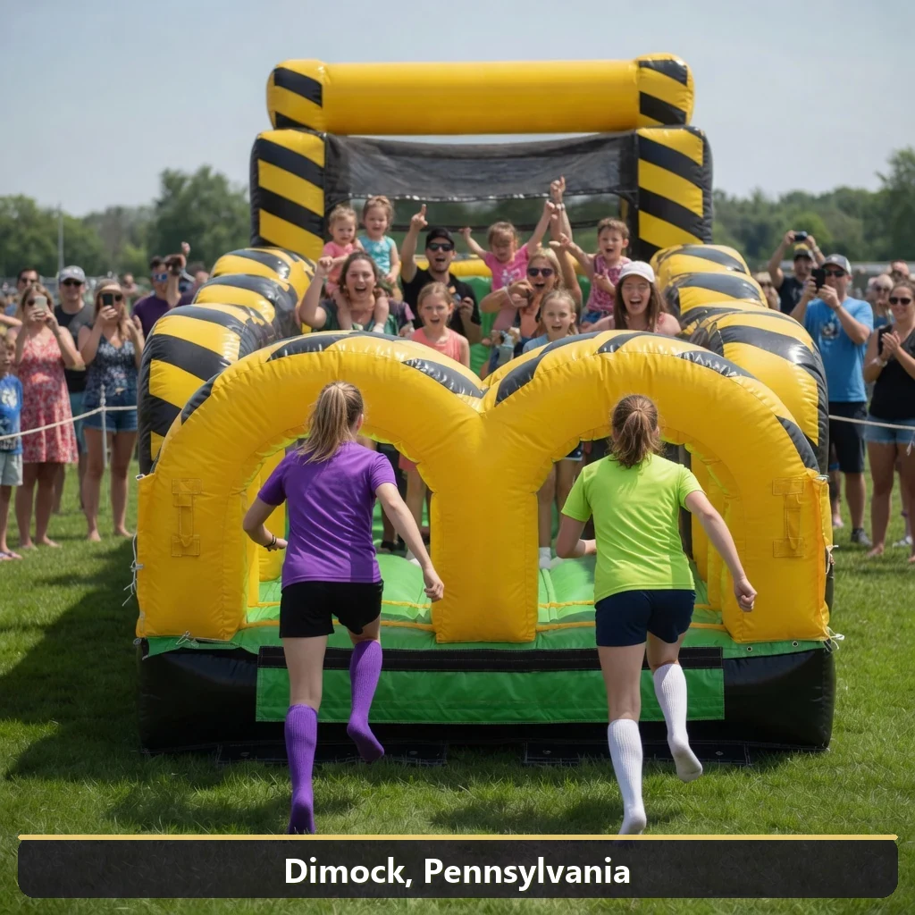 Inflatable obstacle course rental for events in Dimock, Pennsylvania