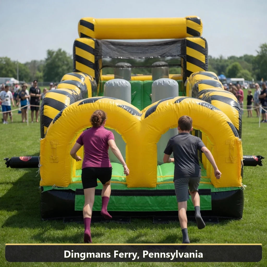 Inflatable obstacle course rental for events in Dingmans Ferry, Pennsylvania