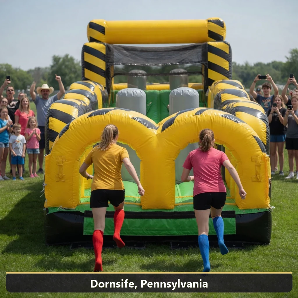 Inflatable obstacle course rental for events in Dornsife, Pennsylvania