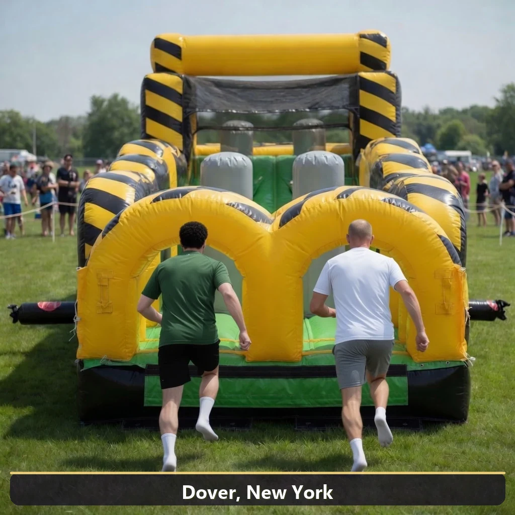 Inflatable obstacle course rental for events in Dover, New York