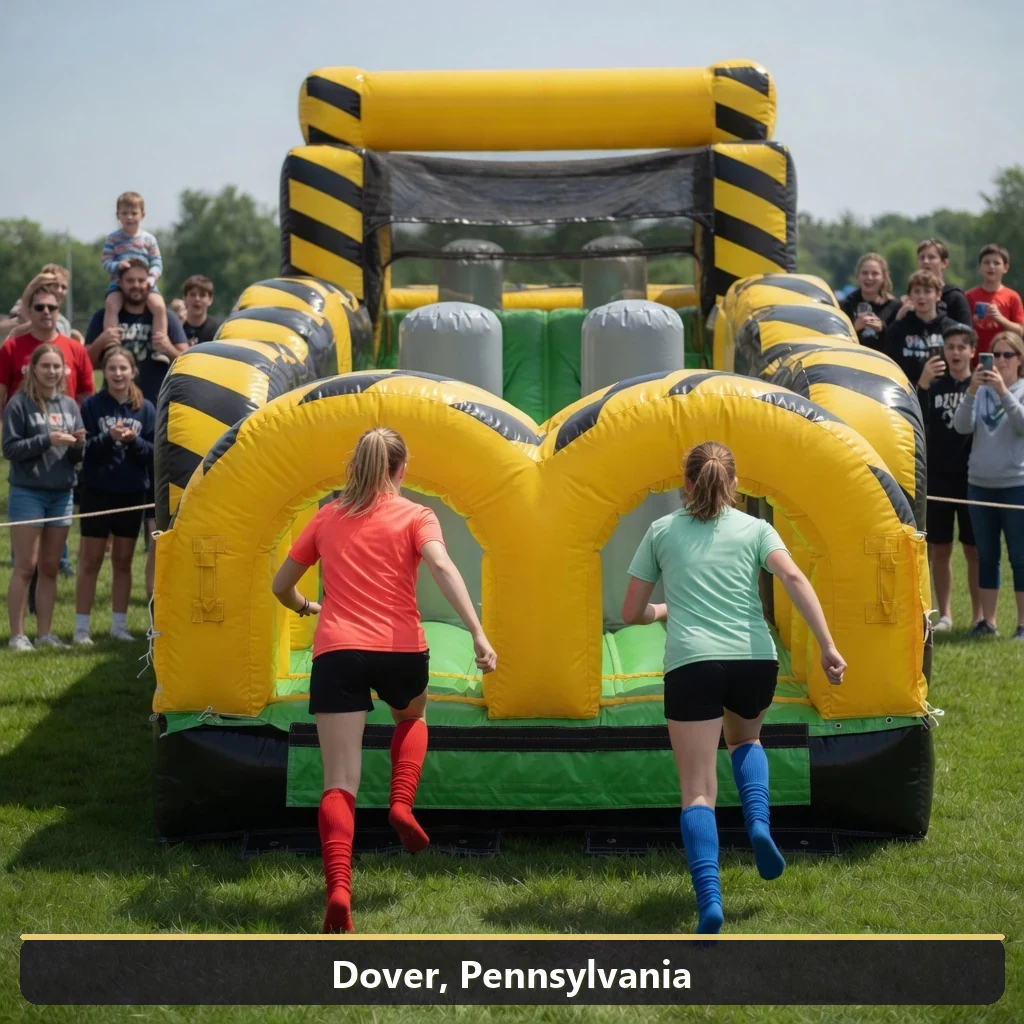 Inflatable obstacle course rental for events in Dover, Pennsylvania