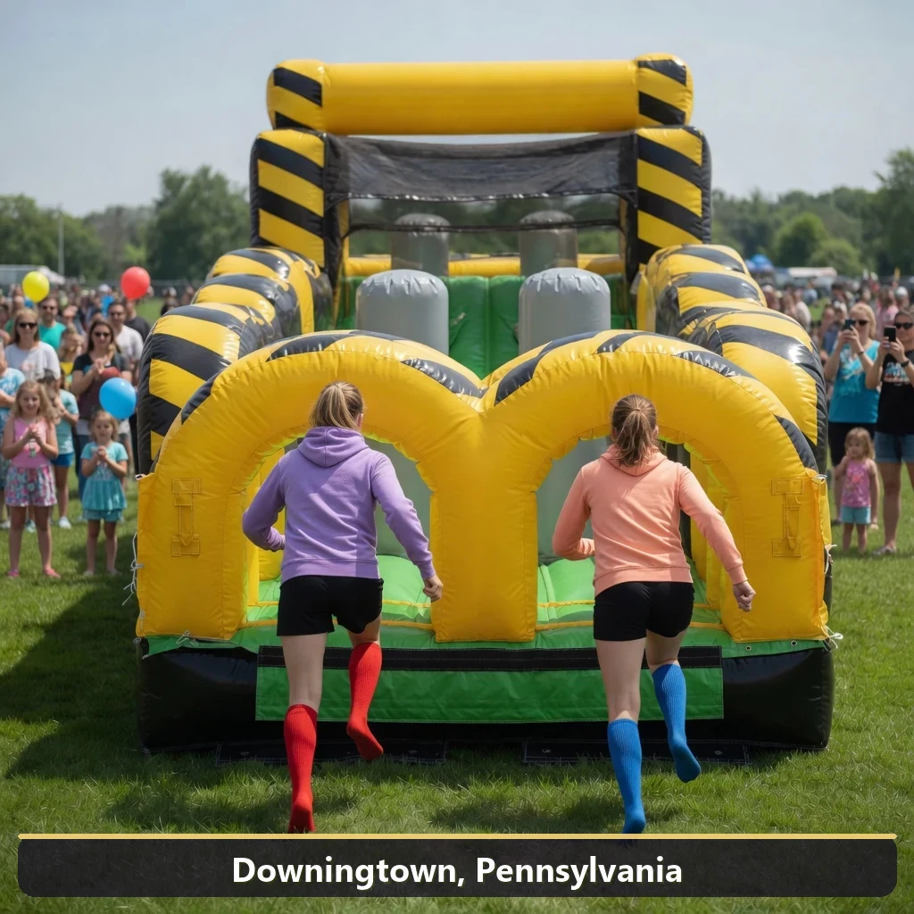 Inflatable obstacle course rental for events in Downingtown, Pennsylvania