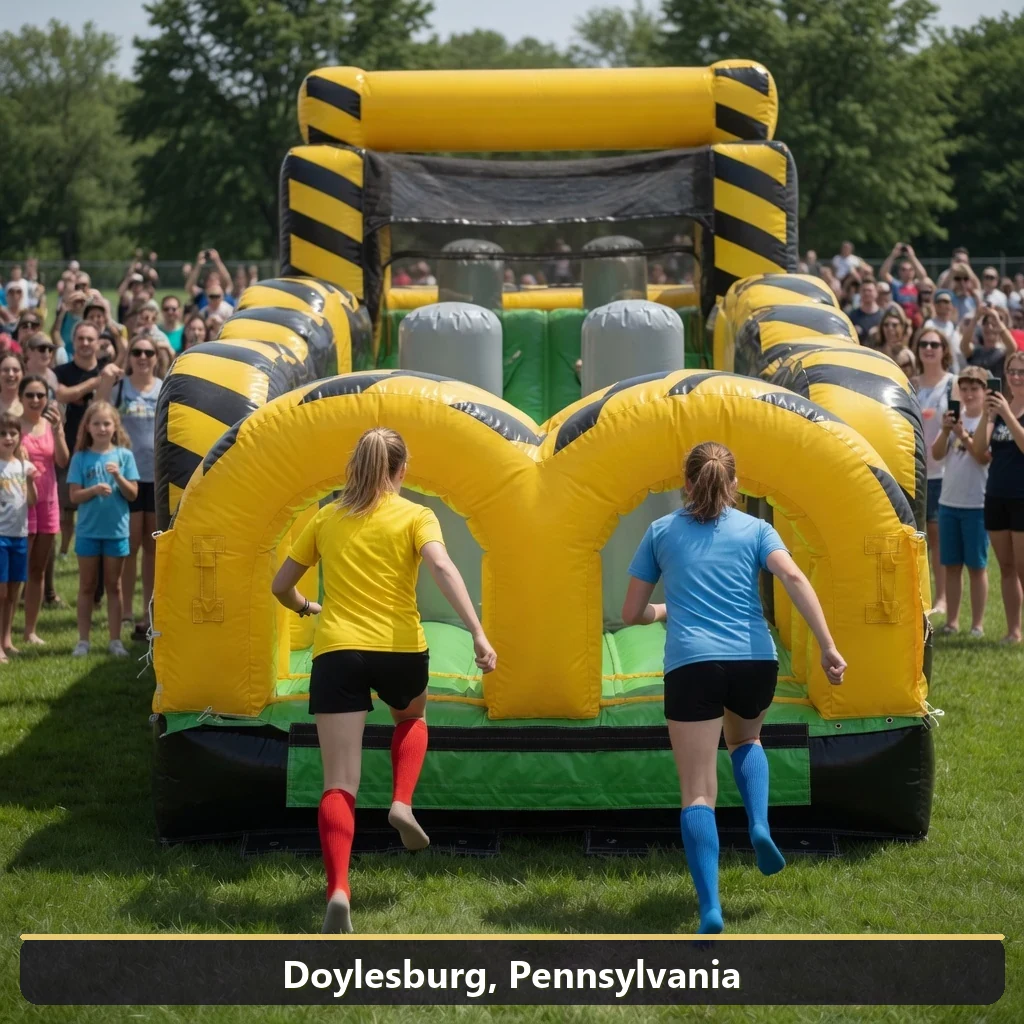 Inflatable obstacle course rental for events in Doylesburg, Pennsylvania
