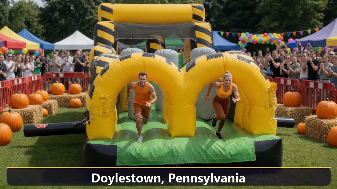 Inflatable obstacle course rental for events in Doylestown, Pennsylvania