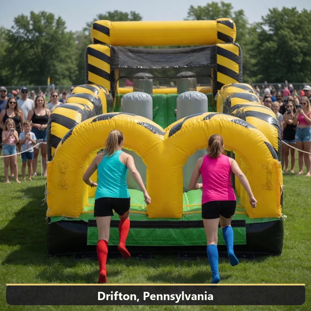 Inflatable obstacle course rental for events in Drifton, Pennsylvania