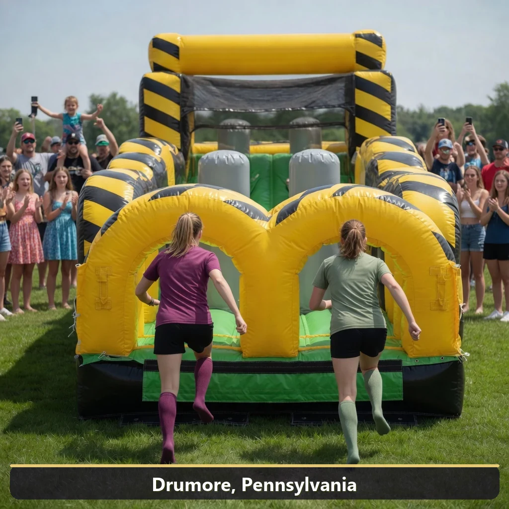 Inflatable obstacle course rental for events in Drumore, Pennsylvania
