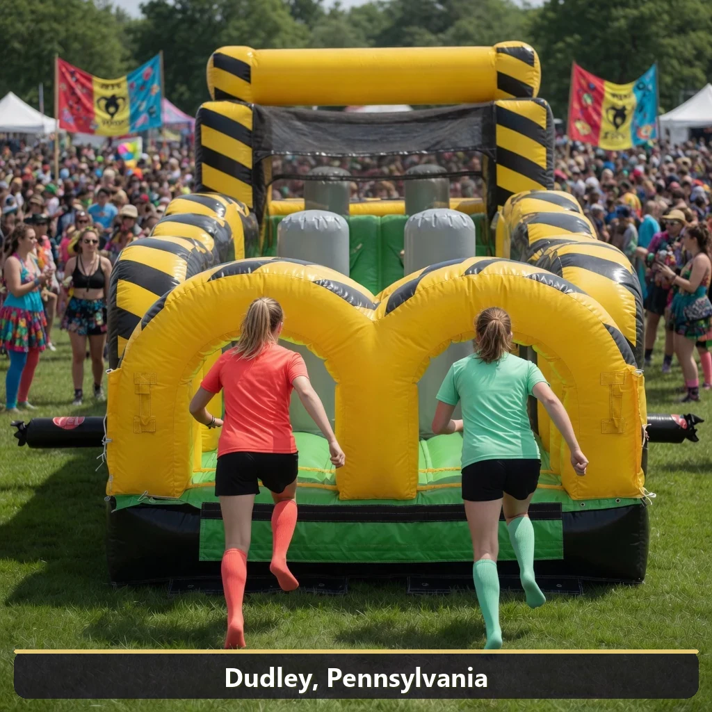 Inflatable obstacle course rental for events in Dudley, Pennsylvania
