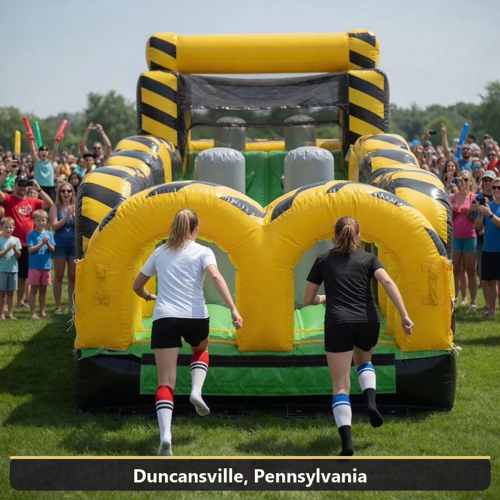 Inflatable obstacle course rental for events in Duncansville, Pennsylvania
