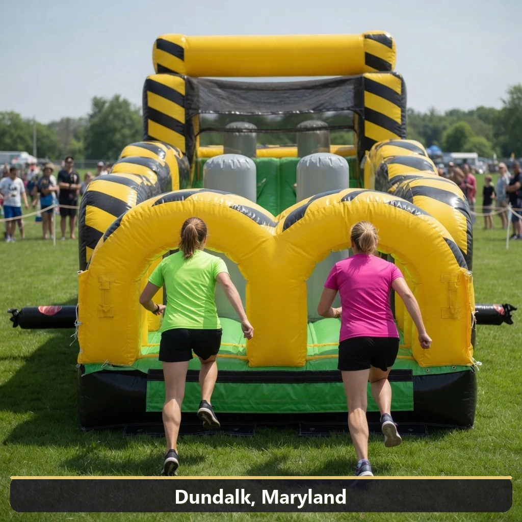 Inflatable obstacle course rental for events in Dundalk, Maryland