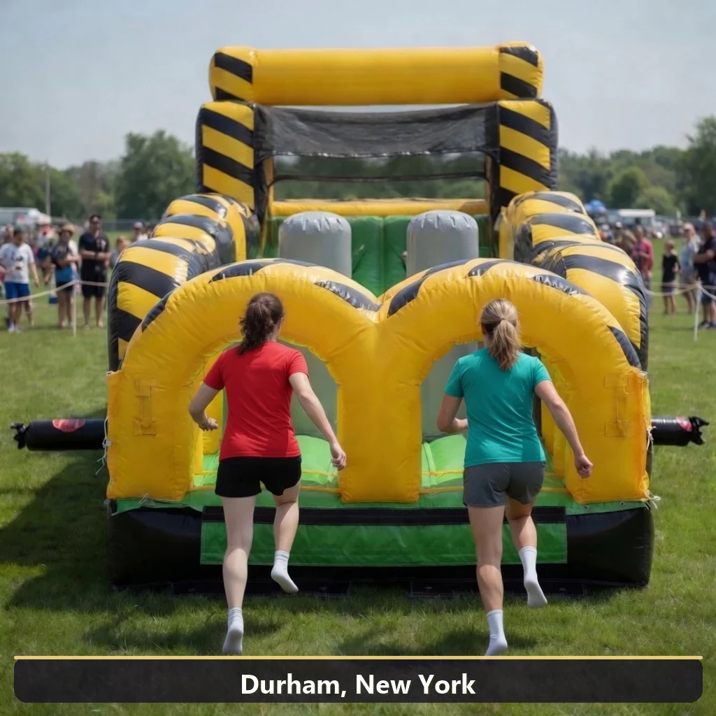 Inflatable obstacle course rental for events in Durham, New York