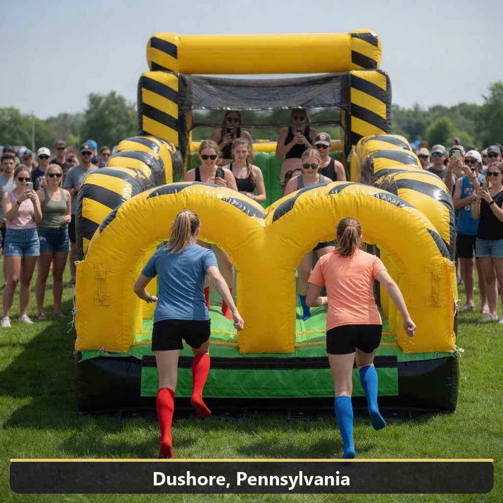 Inflatable obstacle course rental for events in Dushore, Pennsylvania