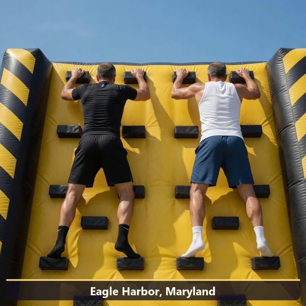 Inflatable obstacle course rental for events in Eagle Harbor, Maryland
