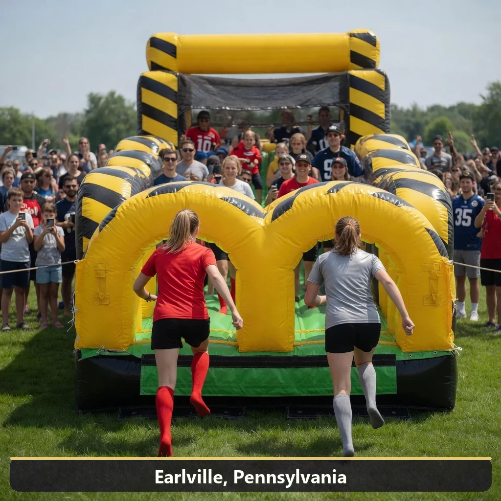 Inflatable obstacle course rental for events in Earlville, Pennsylvania