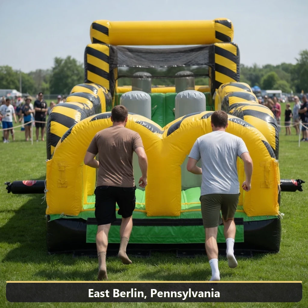 Inflatable obstacle course rental for events in East Berlin, Pennsylvania