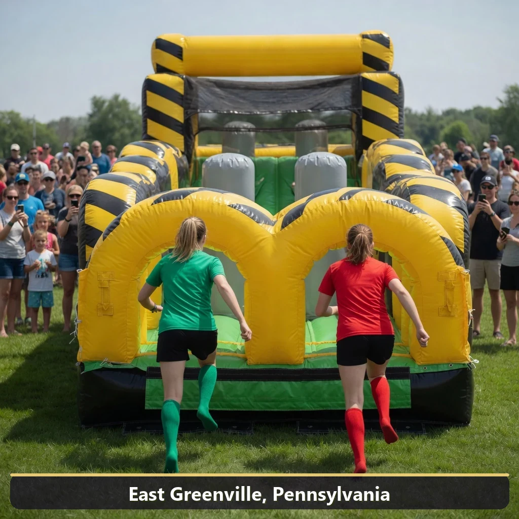 Inflatable obstacle course rental for events in East Greenville, Pennsylvania
