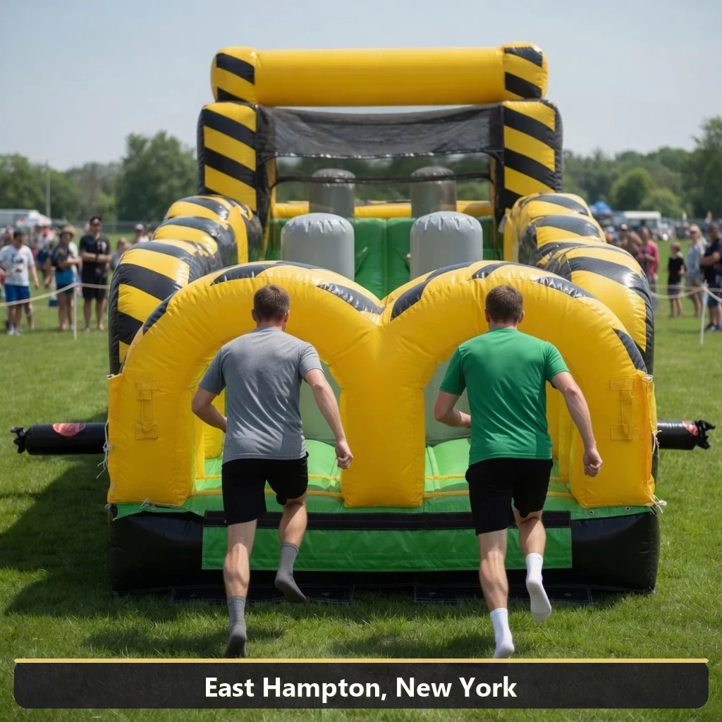 Inflatable obstacle course rental for events in East Hampton, New York