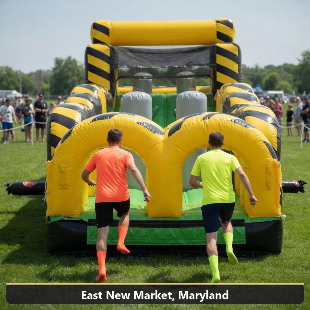 Inflatable obstacle course rental for events in East New Market, Maryland