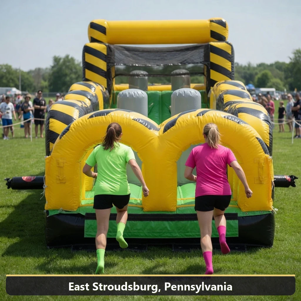 Inflatable obstacle course rental for events in East Stroudsburg, Pennsylvania