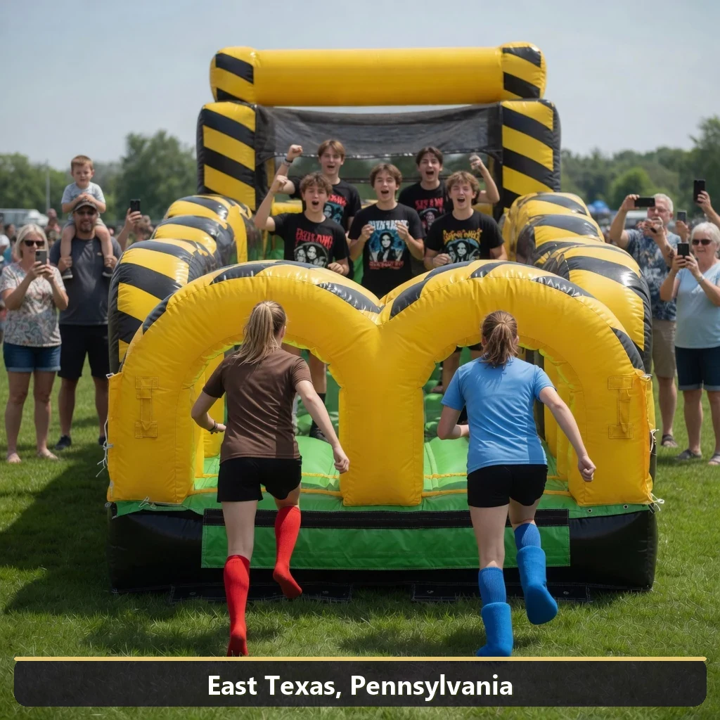Inflatable obstacle course rental for events in East Texas, Pennsylvania