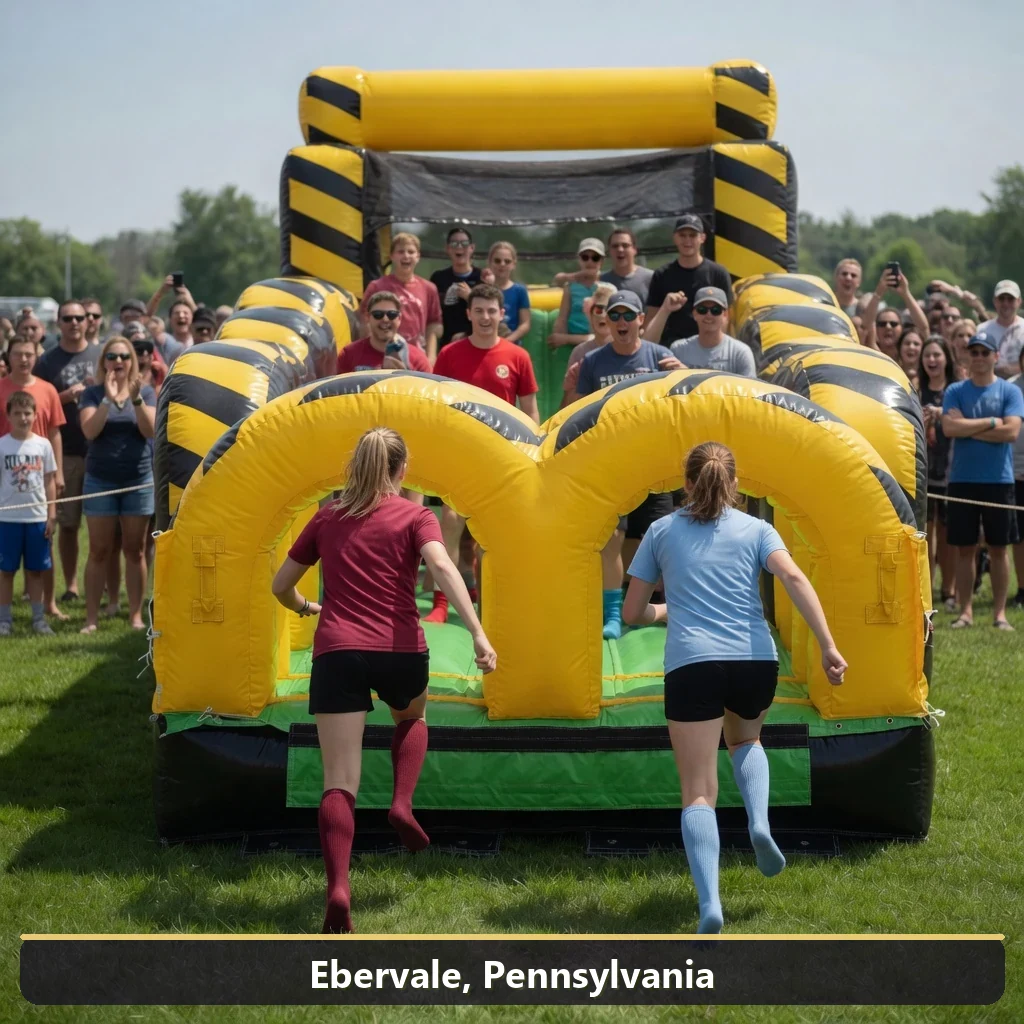 Inflatable obstacle course rental for events in Ebervale, Pennsylvania
