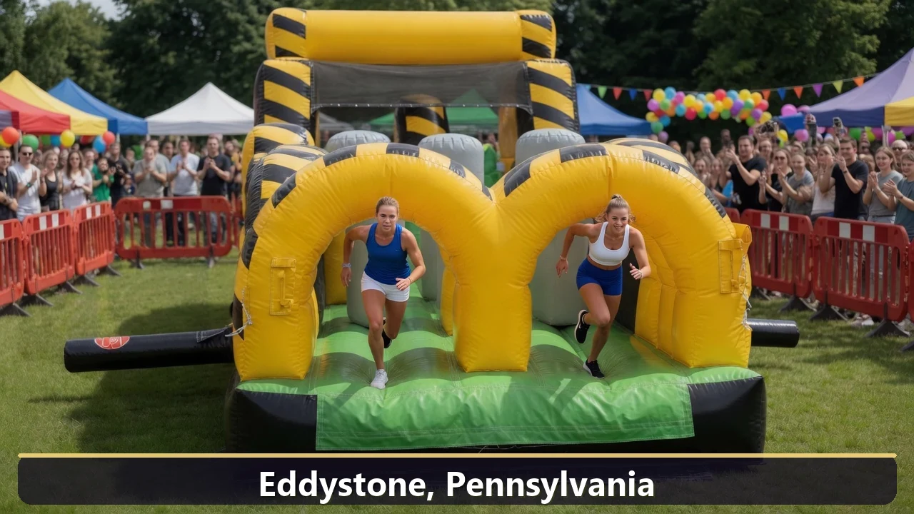 Inflatable obstacle course rental for events in Eddystone, Pennsylvania