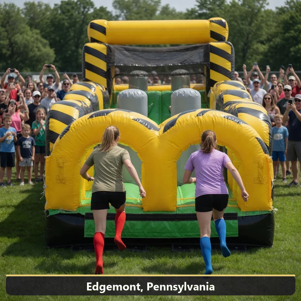 Inflatable obstacle course rental for events in Edgemont, Pennsylvania