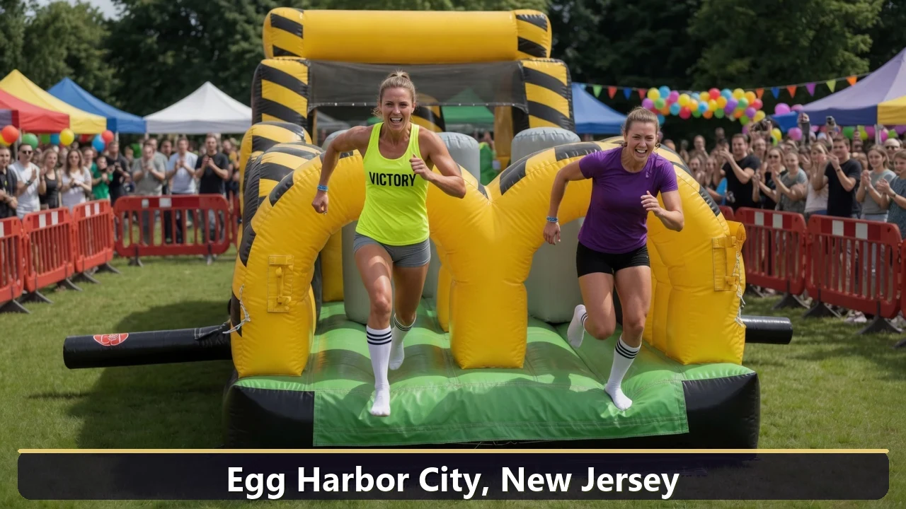 Inflatable obstacle course rental for events in Egg Harbor City, New Jersey