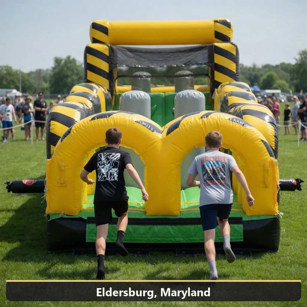 Inflatable obstacle course rental for events in Eldersburg, Maryland