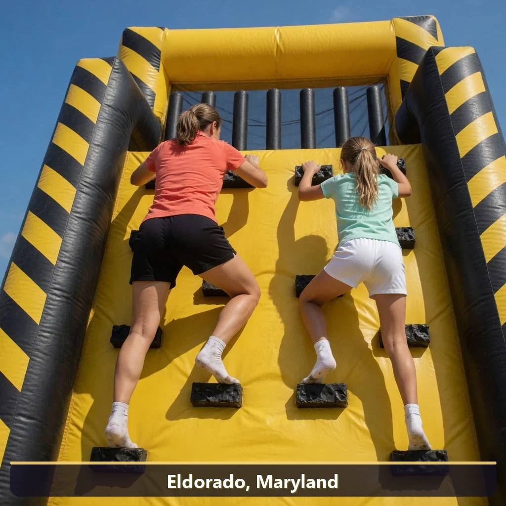 Inflatable obstacle course rental for events in Eldorado, Maryland