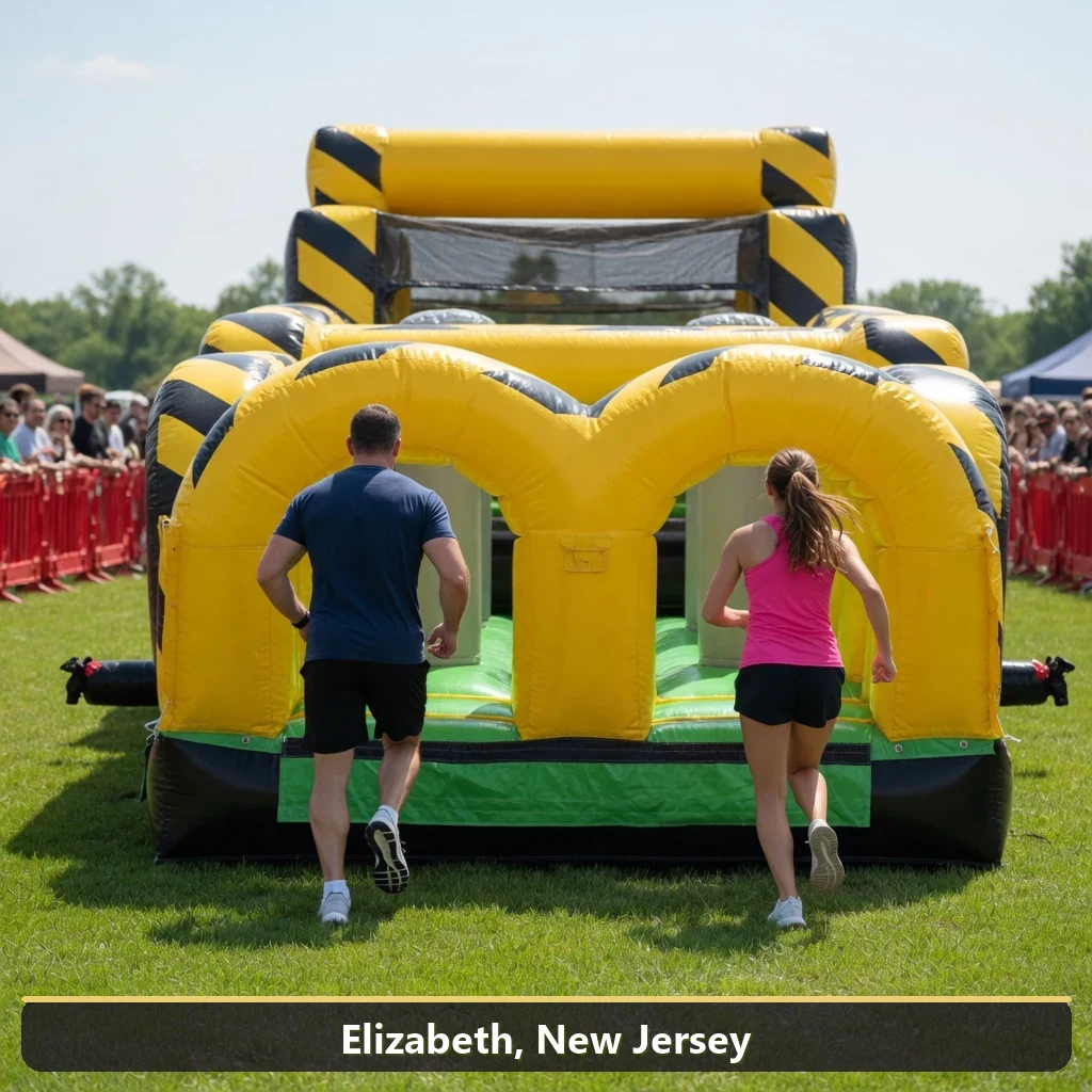 Inflatable obstacle course rental for events in Elizabeth, New Jersey