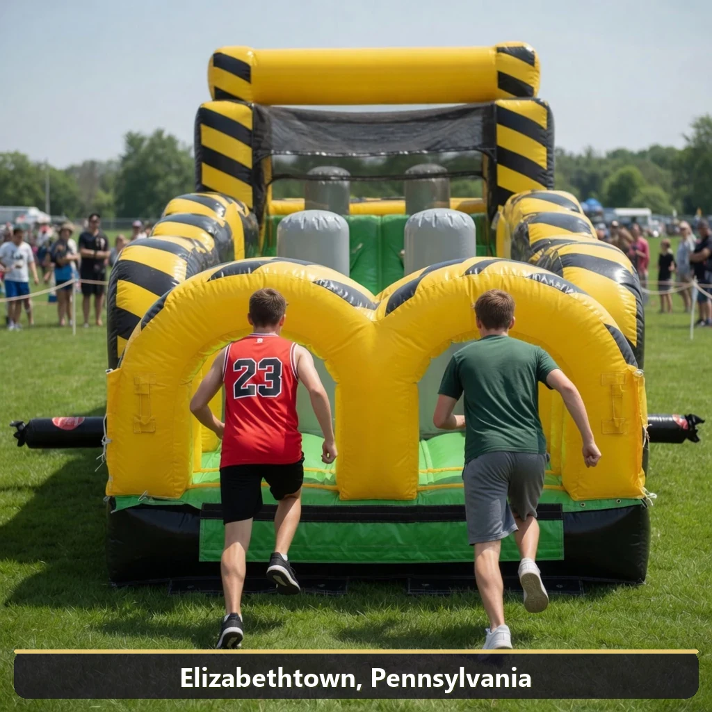 Inflatable obstacle course rental for events in Elizabethtown, Pennsylvania