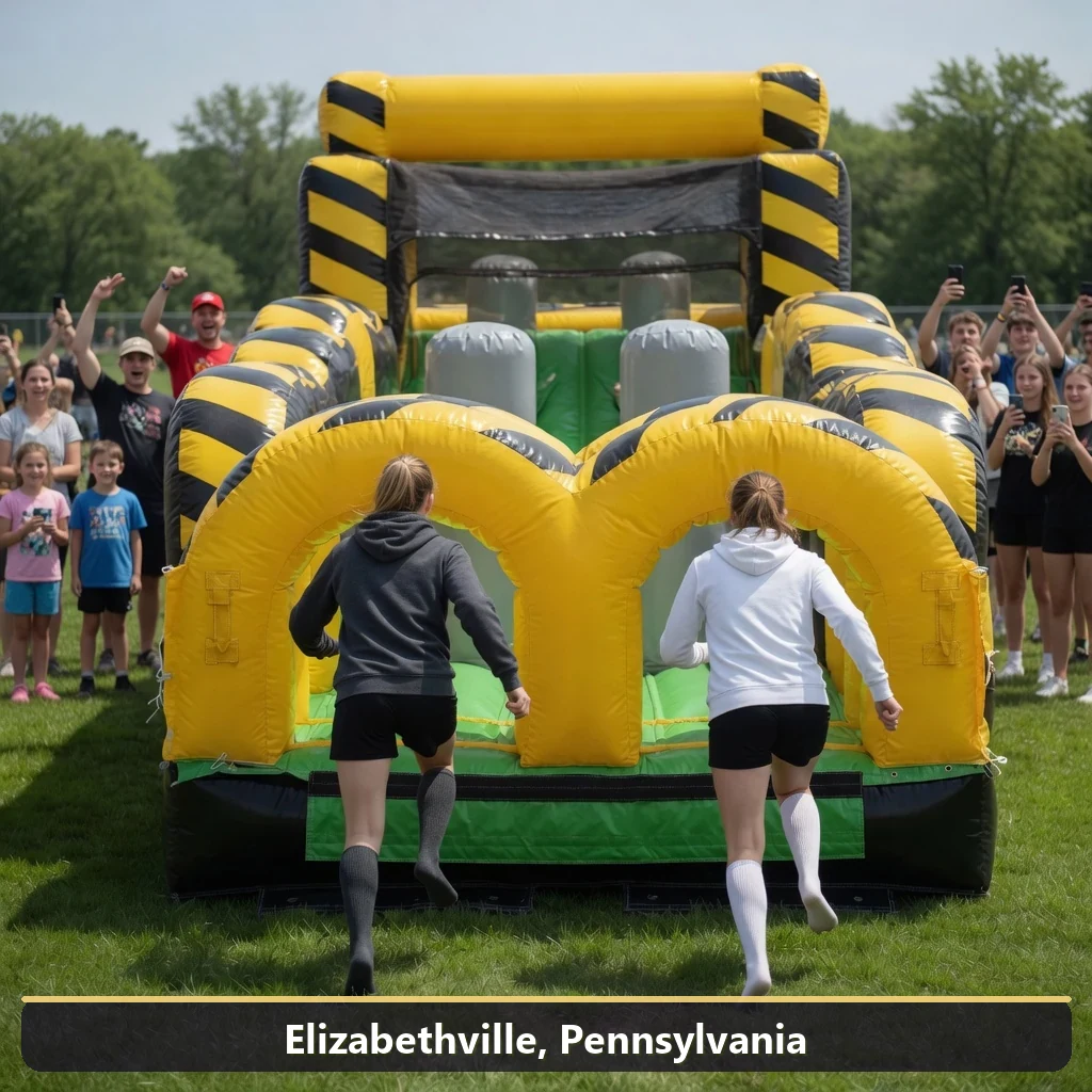 Inflatable obstacle course rental for events in Elizabethville, Pennsylvania