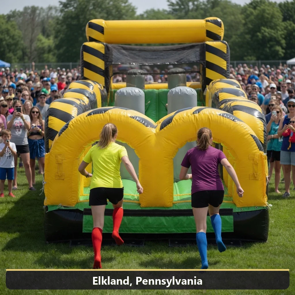 Inflatable obstacle course rental for events in Elkland, Pennsylvania
