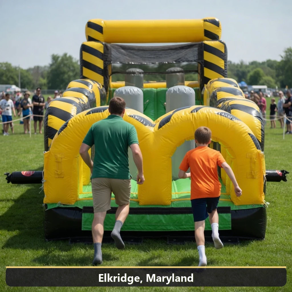 Inflatable obstacle course rental for events in Elkridge, Maryland