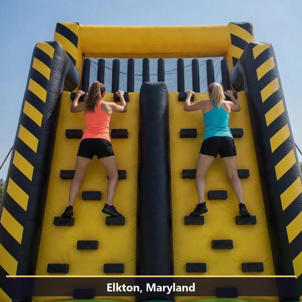 Inflatable obstacle course rental for events in Elkton, Maryland