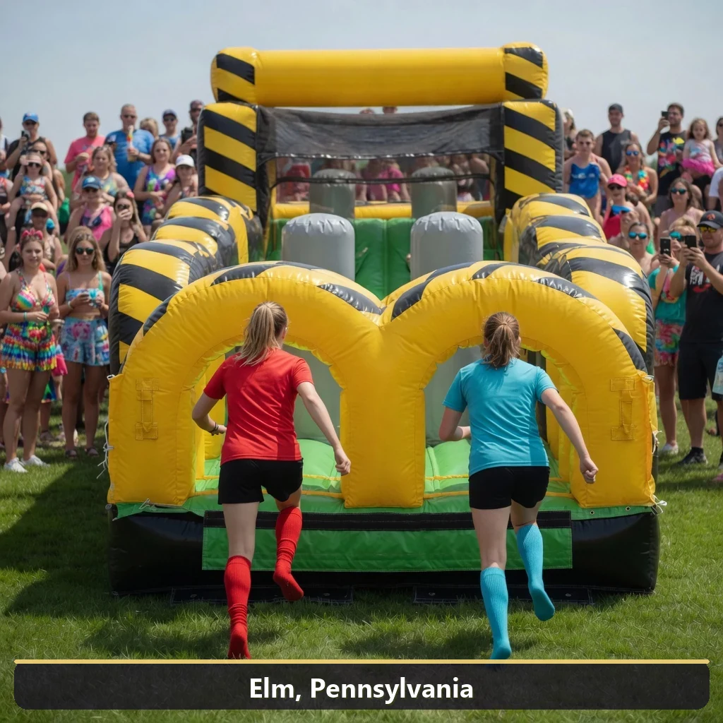 Inflatable obstacle course rental for events in Elm, Pennsylvania
