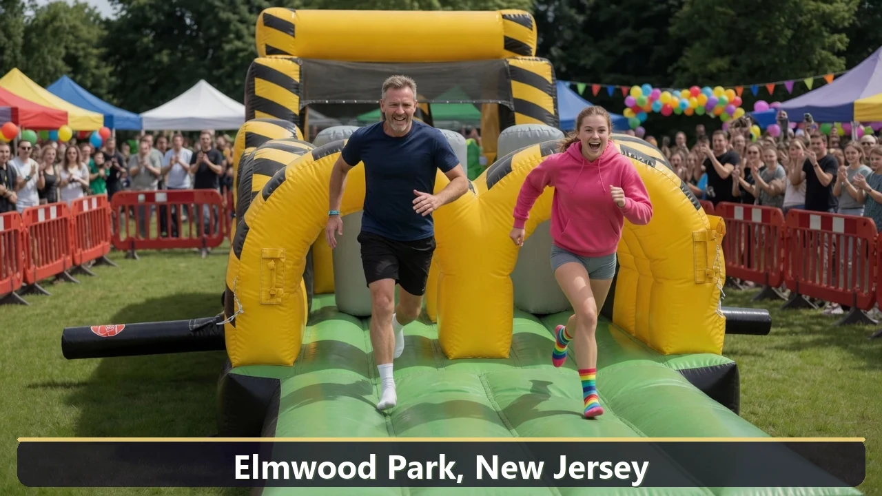 Inflatable obstacle course rental for events in Elmwood Park, New Jersey