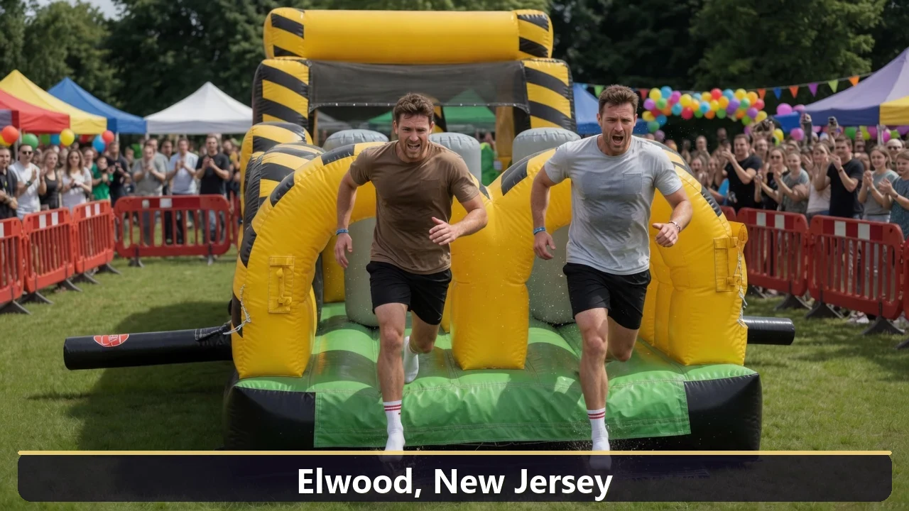 Inflatable obstacle course rental for events in Elwood, New Jersey