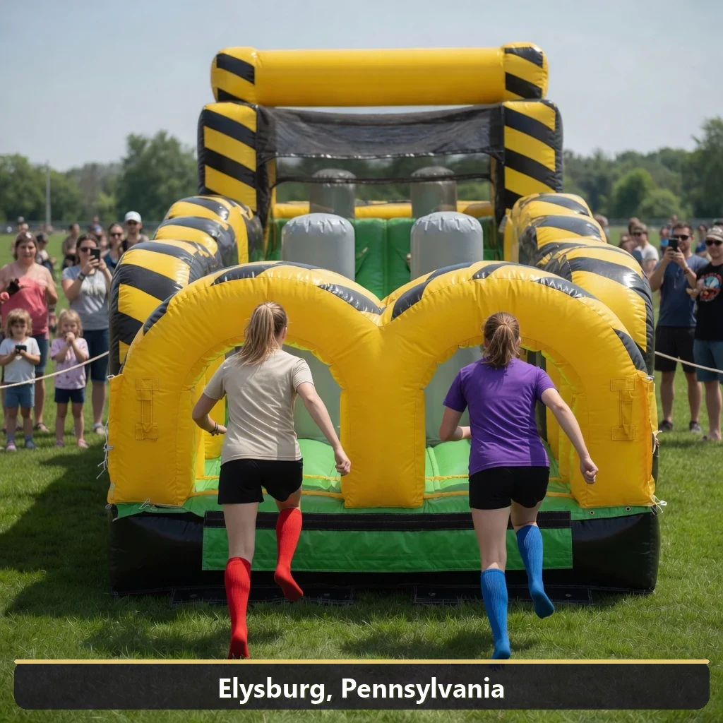 Inflatable obstacle course rental for events in Elysburg, Pennsylvania