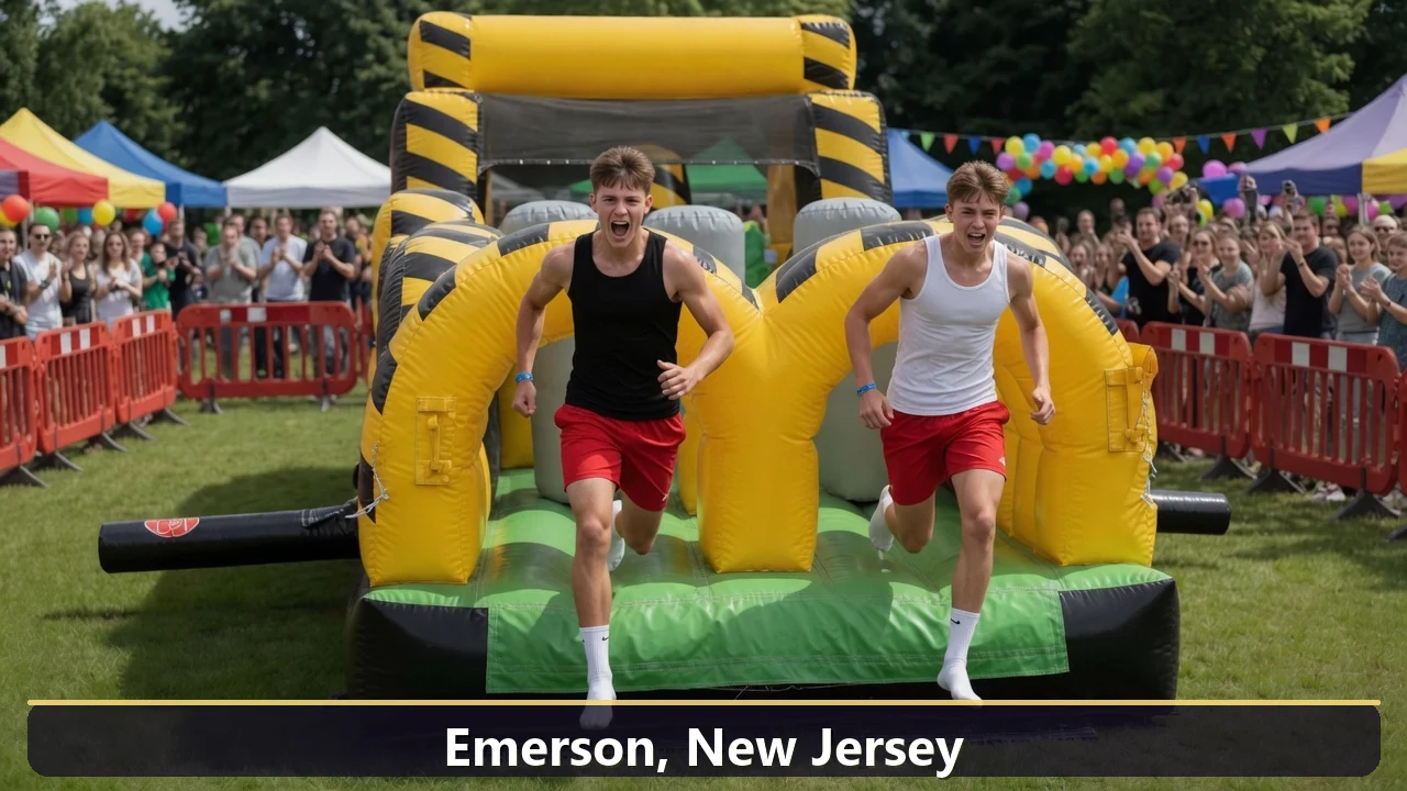 Inflatable obstacle course rental for events in Emerson, New Jersey