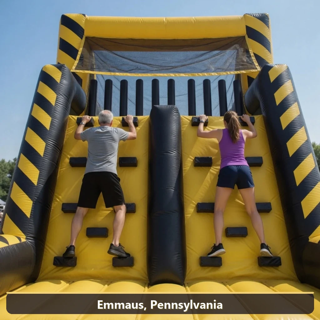 Inflatable obstacle course rental for events in Emmaus, Pennsylvania