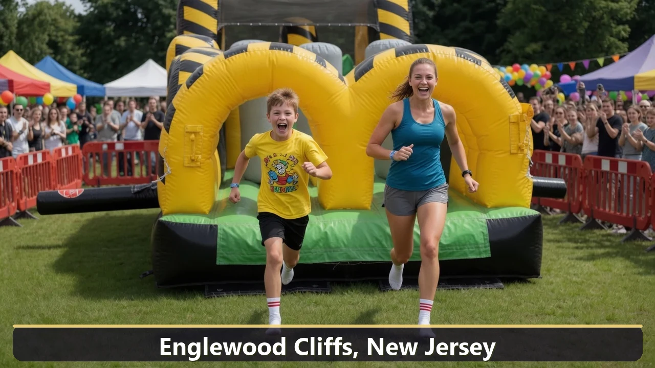 Inflatable obstacle course rental for events in Englewood Cliffs, New Jersey