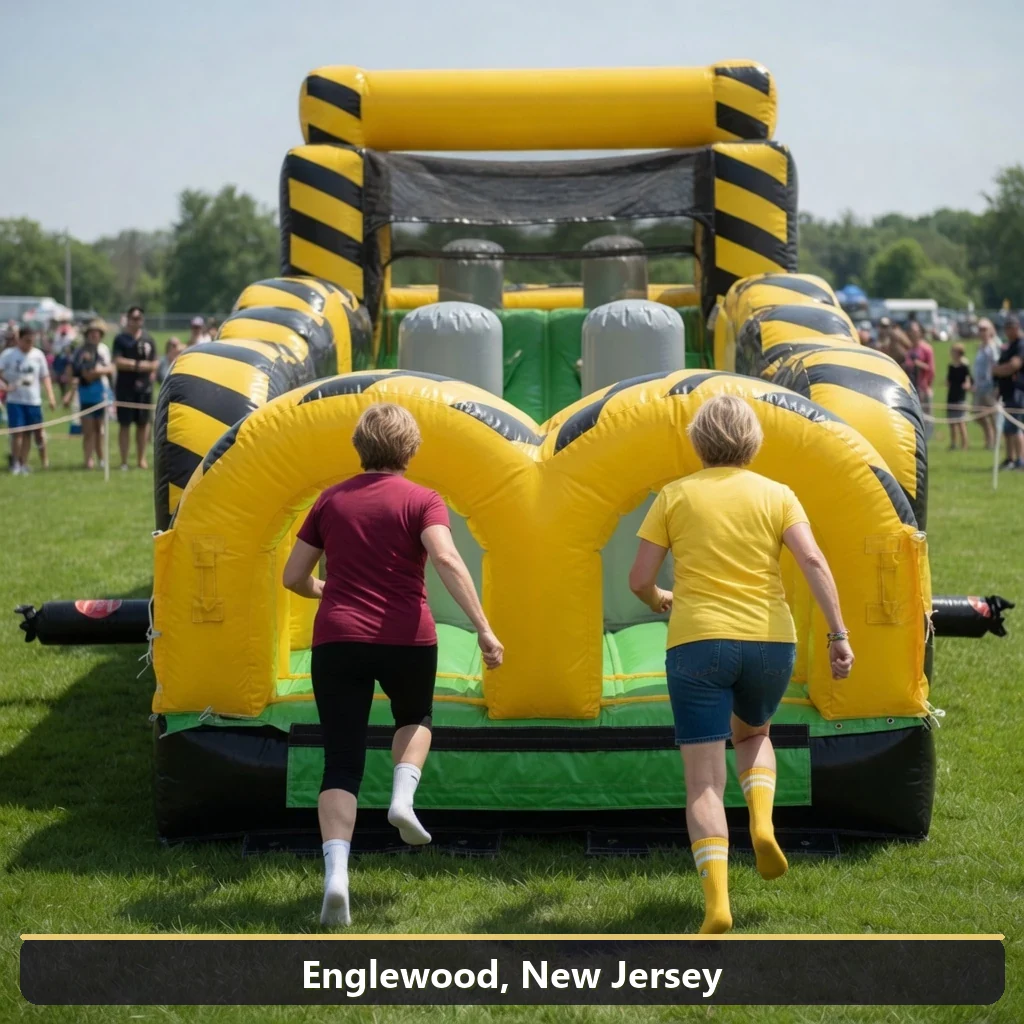 Inflatable obstacle course rental for events in Englewood, New Jersey