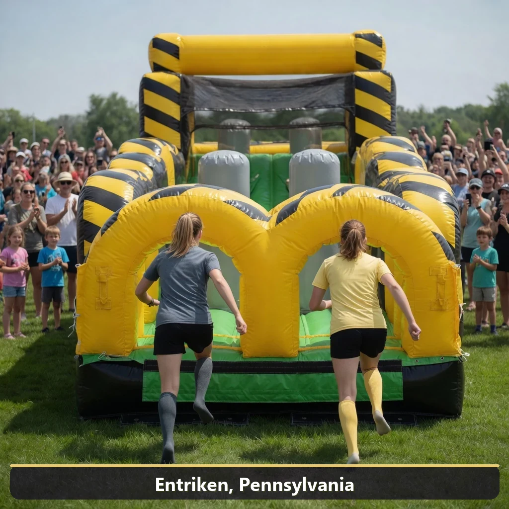 Inflatable obstacle course rental for events in Entriken, Pennsylvania