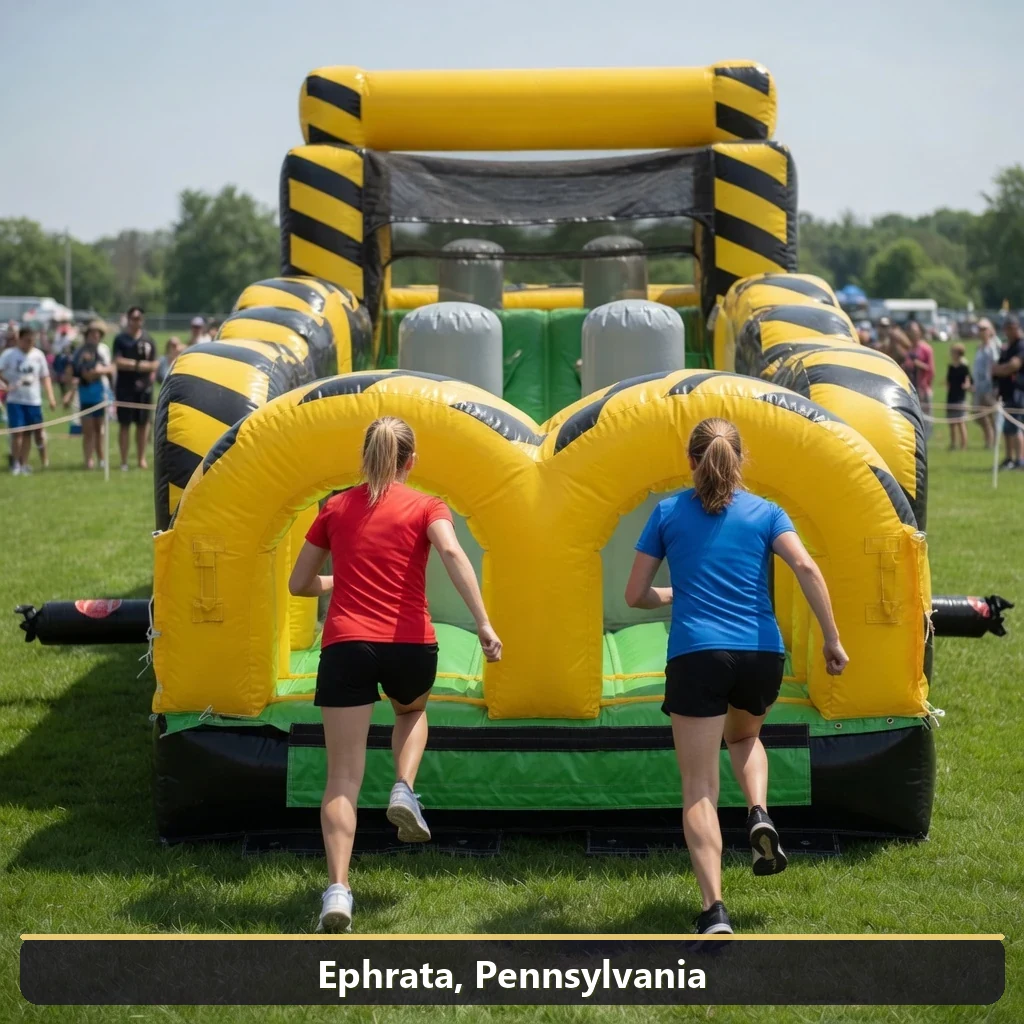 Inflatable obstacle course rental for events in Ephrata, Pennsylvania